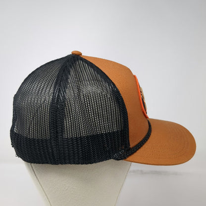 STLHD Gear Brown Black Trucker Hat One Size Mesh Snapback Steelhead Fish Patch