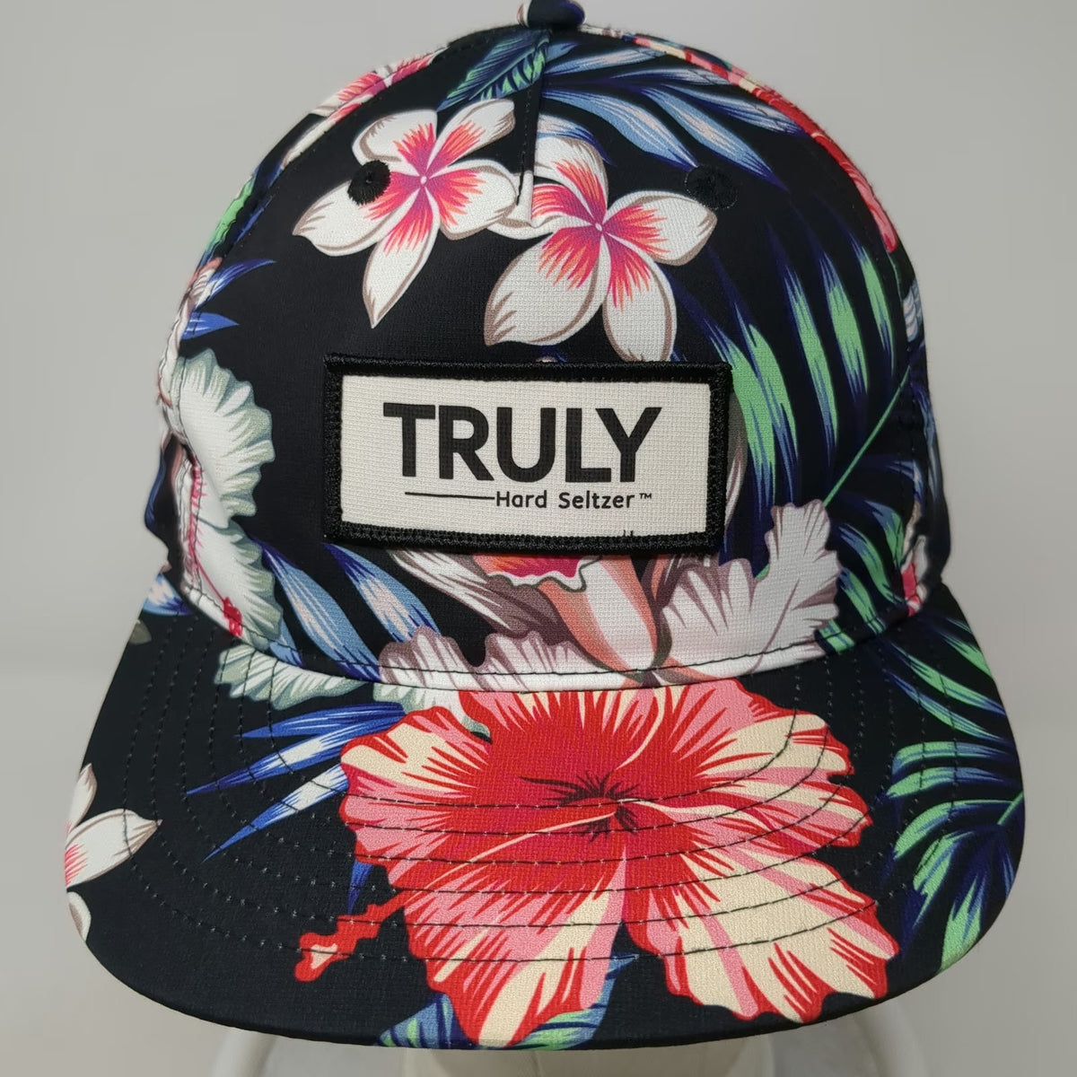 Truly Hard Seltzer 5 Panel Black Multicolor OSFM Floral Hibiscus Tropical Hat