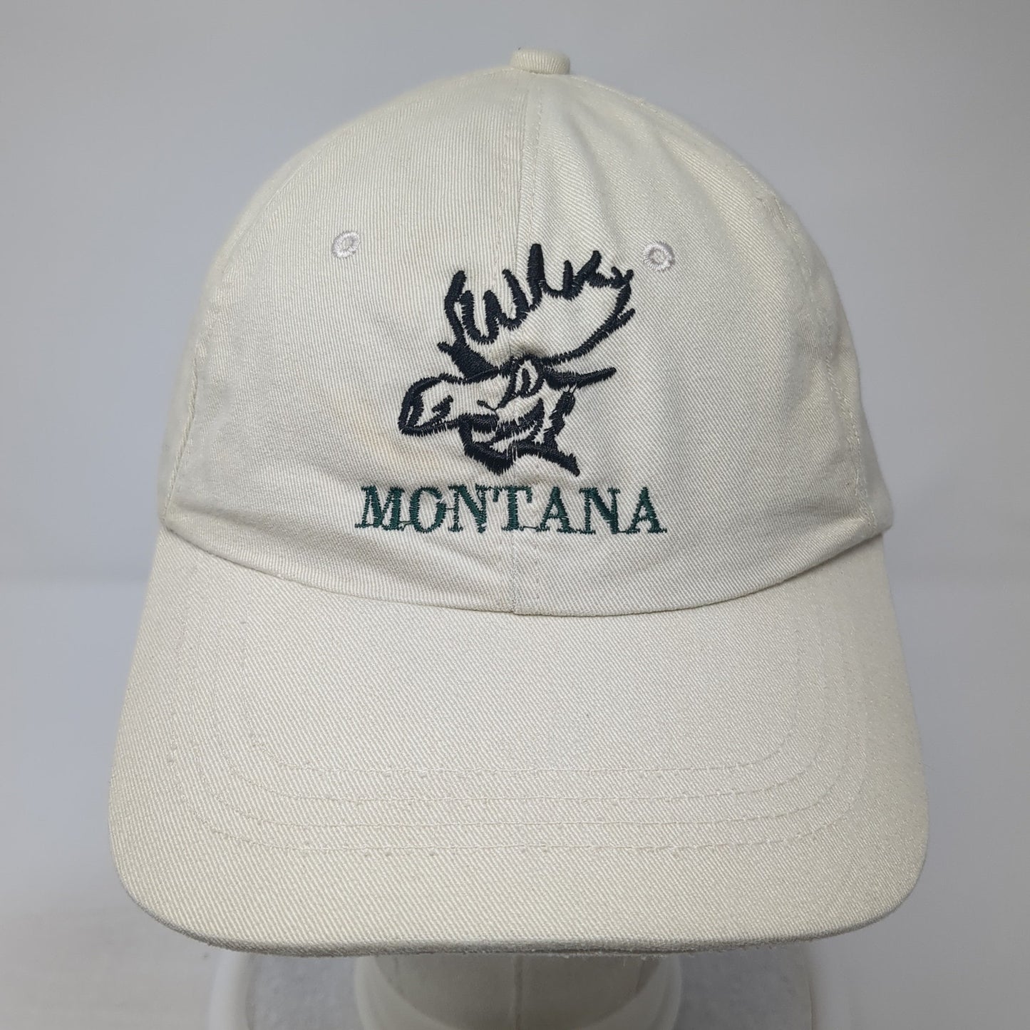 Montana Slideback Baseball Cap Beige One Size Adjustable Embroidered 6 Panel