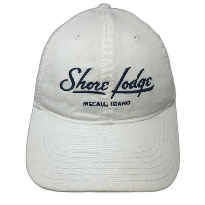 Legacy Baseball Cap White One Size Shore Lodge McCall Idaho Cotton Slideback Hat