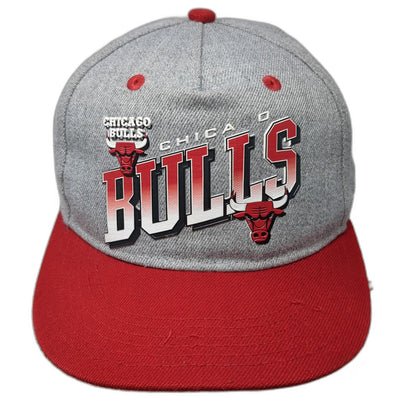 Ultra Game Chicago Bulls NBA 5 Panel Hat Gray Red One Size Flat Brim Snapback