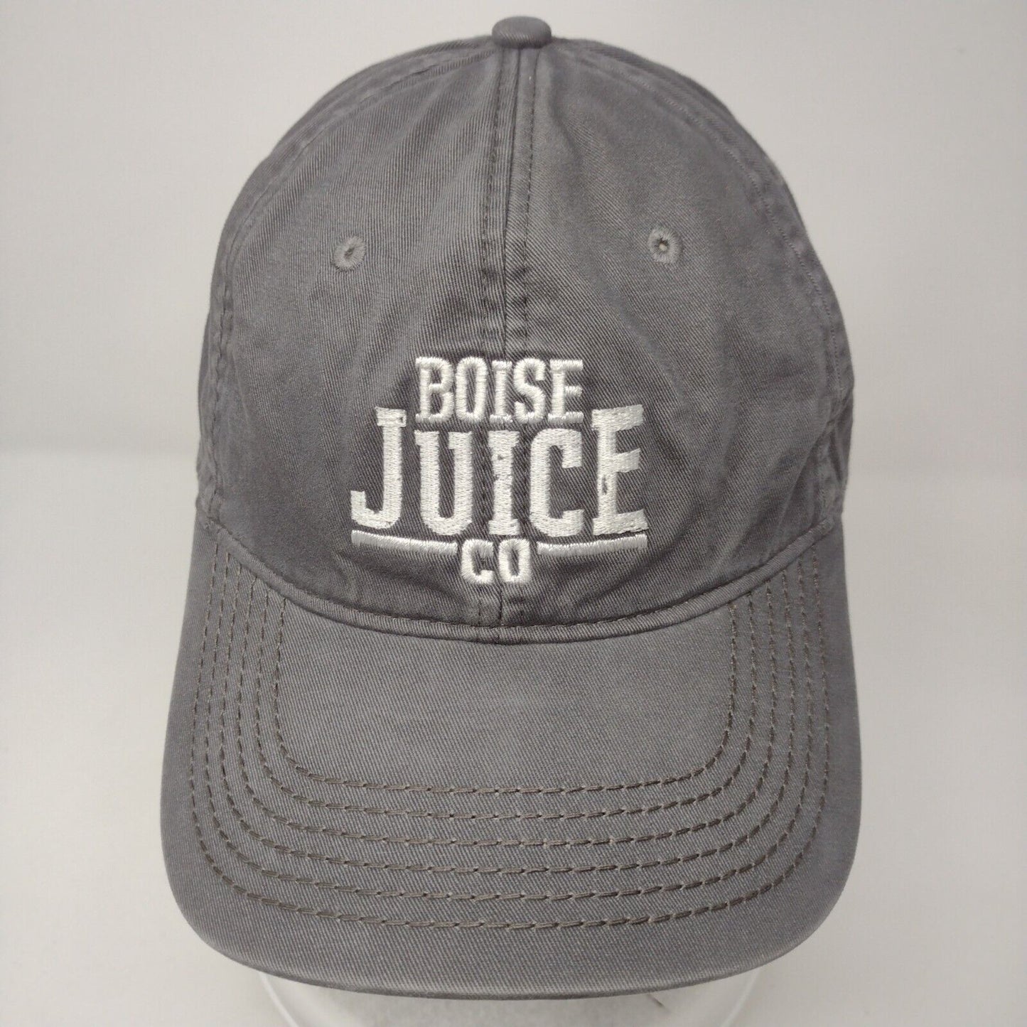 Boise Juice Co Slideback Hat Gray OSFM Embroidered Leather Strap