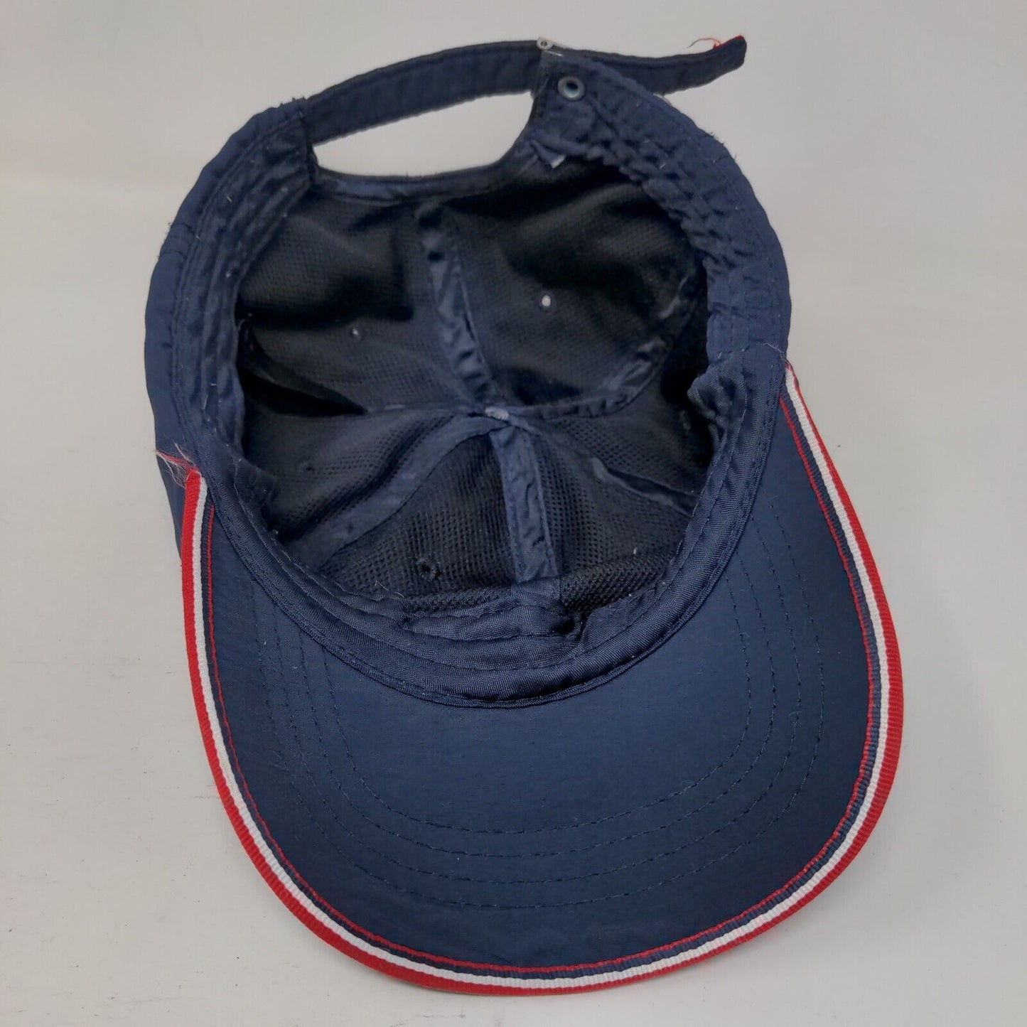 Unbranded Slideback Hat Blue One Size Adjustable Vented Holes 6 Panel Blank