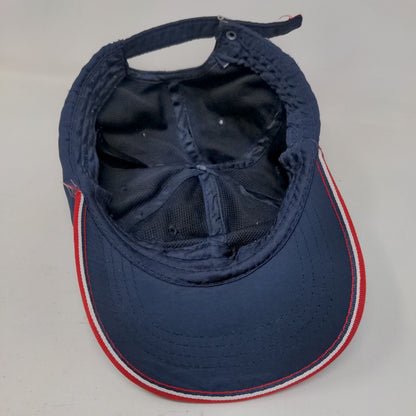 Unbranded Slideback Hat Blue One Size Adjustable Vented Holes 6 Panel Blank
