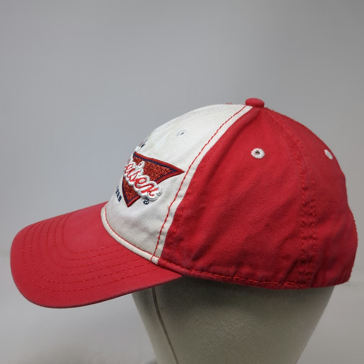 Budweiser Baseball Cap Red One Size Glitter King of Beers 3D Embroidery Hat