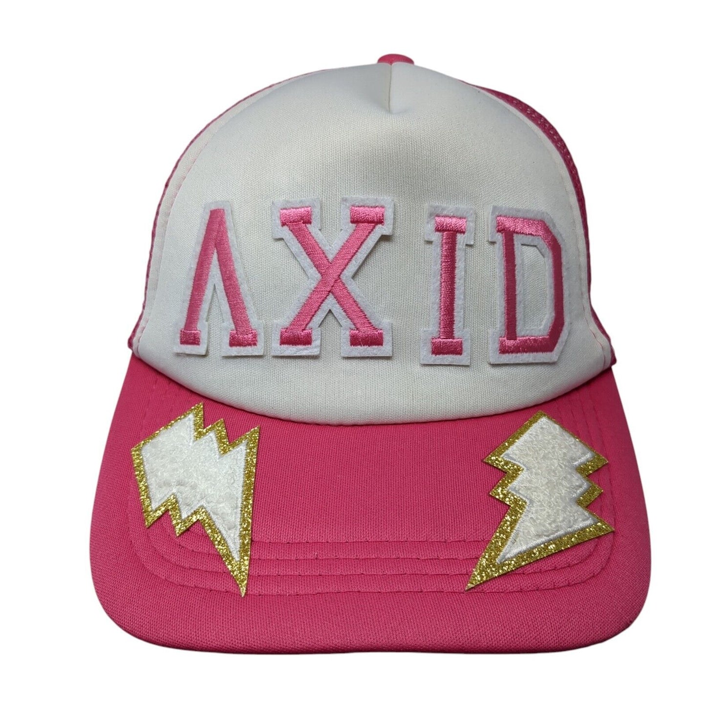 AXID Snapback Mesh Back Trucker Hat Pink One Size Adjustable Colorblock