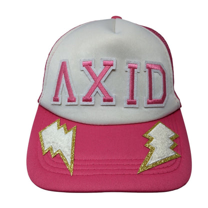 AXID Snapback Mesh Back Trucker Hat Pink One Size Adjustable Colorblock