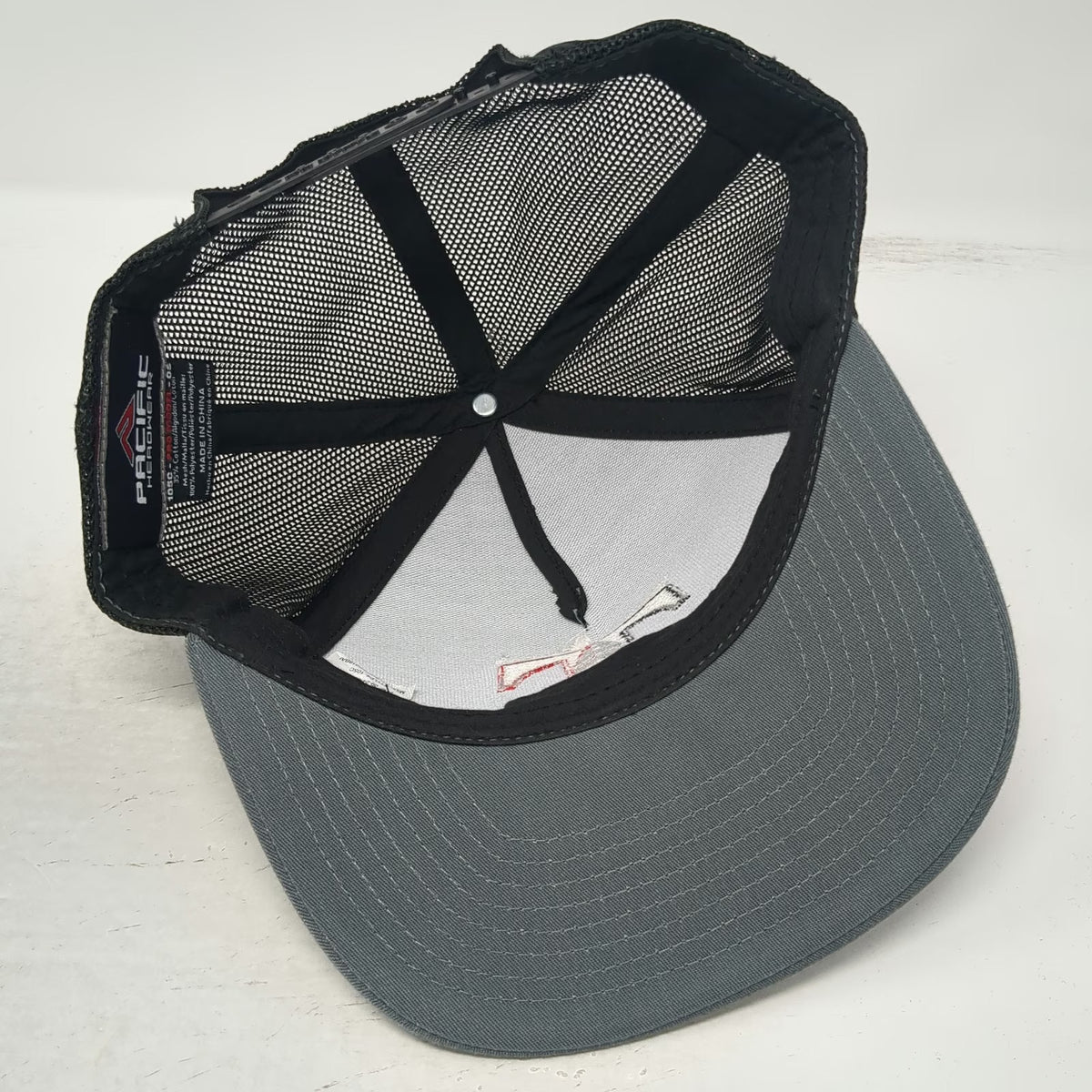 Pacific Headwear Gray OSFM Trucker Hat Tuckers Timber Pine Tree Mesh Snapback