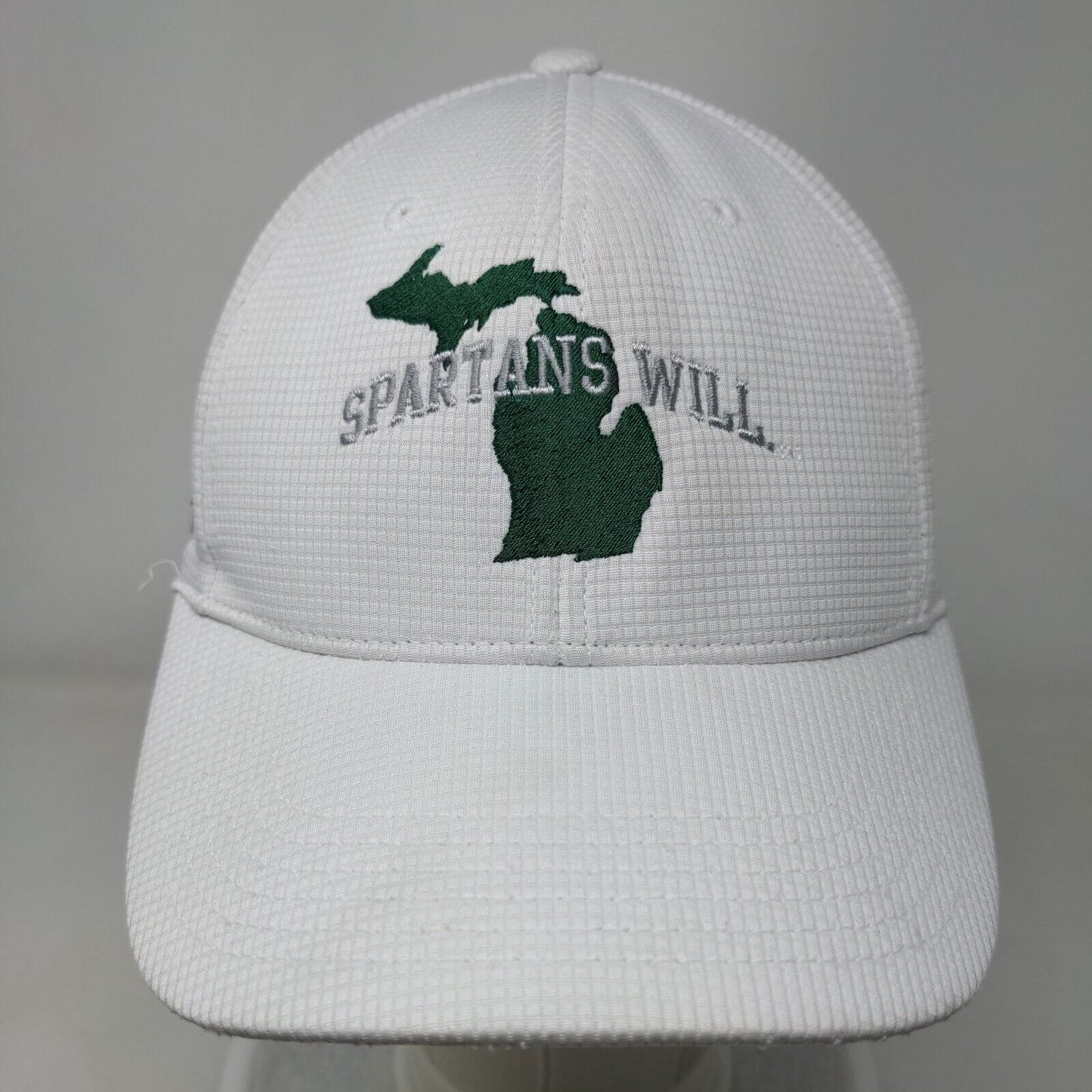 Spartans Will Fitted Hat White OSFA Embroidered Solid Top of the World