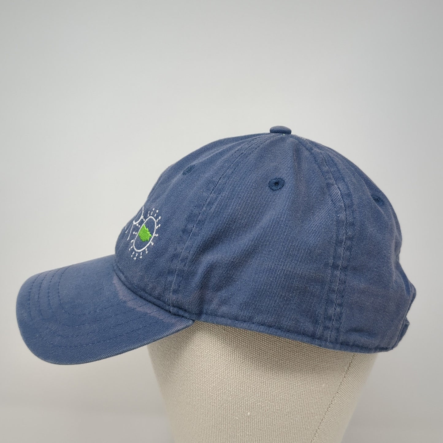 Player Slideback Baseball Cap Blue One Size Adjustable Embroidered Denim