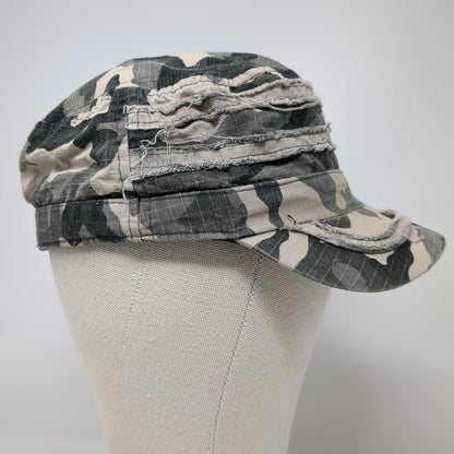 D&Y Army Cap Gray Camo One Size Cotton Military Style Elastic Hat Eyelets Metal