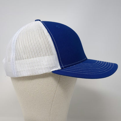 Richardson Trucker Hat Blue White One Size Helena Logo Mesh Snapback Style 112