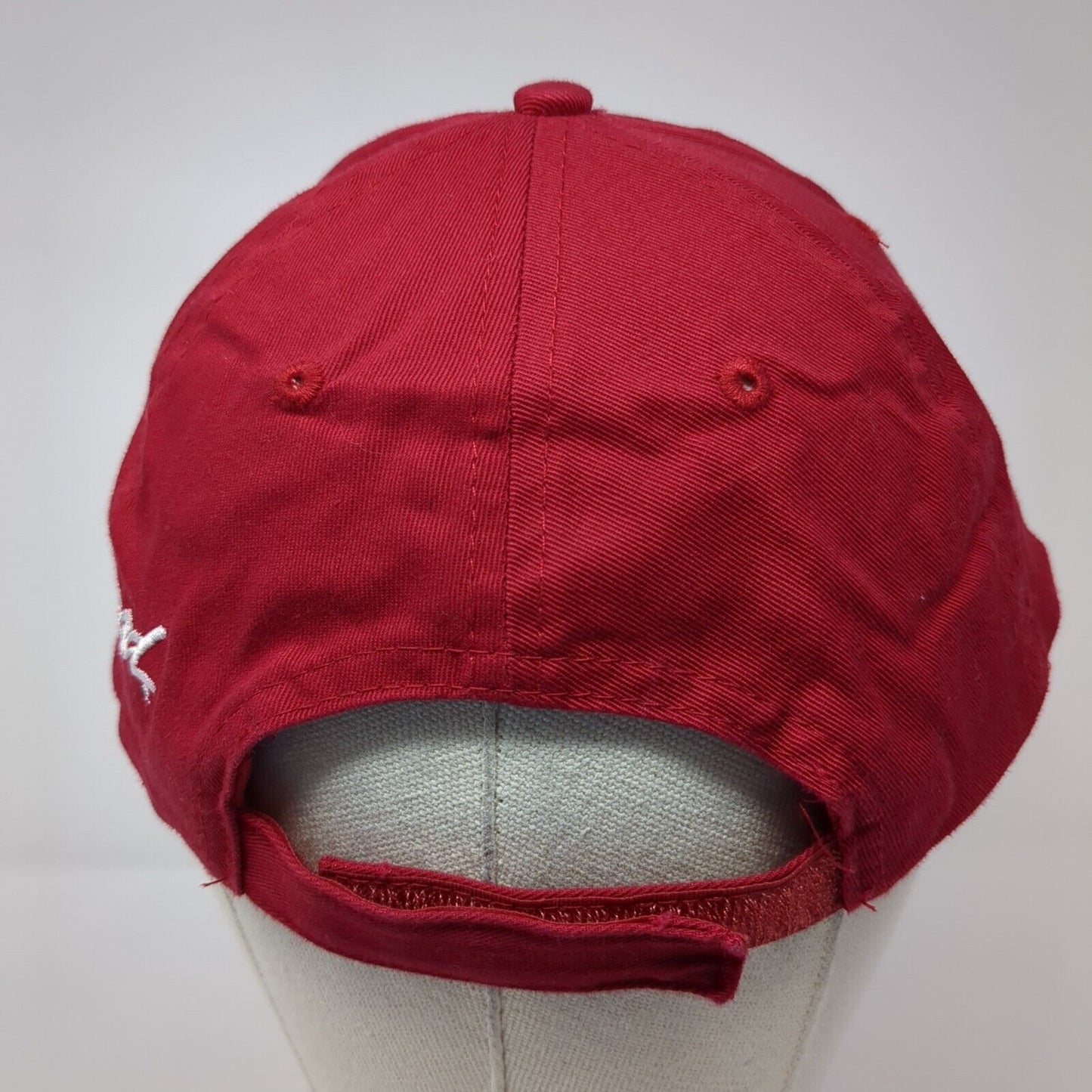 Brian Head Resort Strapback Hat Red OS Adjustable Embroidered Port & Company