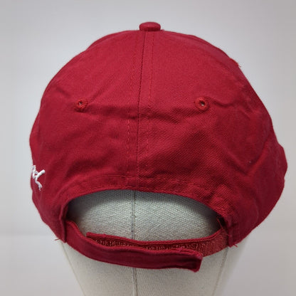 Brian Head Resort Strapback Hat Red OS Adjustable Embroidered Port & Company