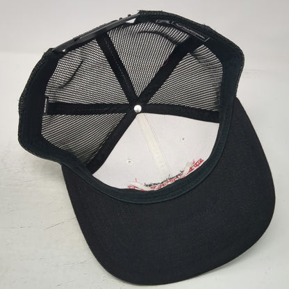 Richardson Trucker Hat Black OS Fourth District Bar Mesh Back Snapback Logo Cap