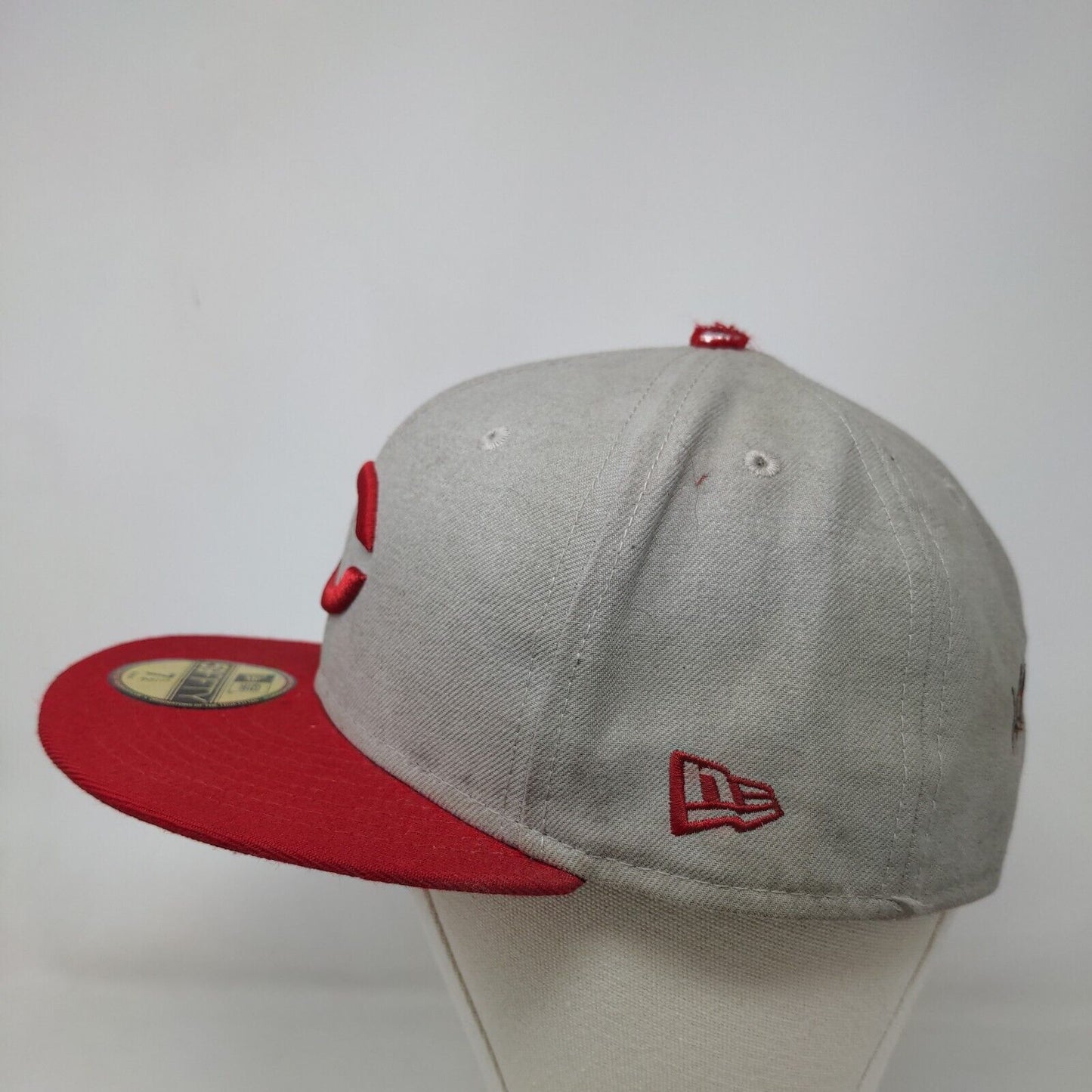 New Era 59Fifty Cooperstown Men's Fitted Hat Gray 7 1/2 Cincinnati Reds Lonnie