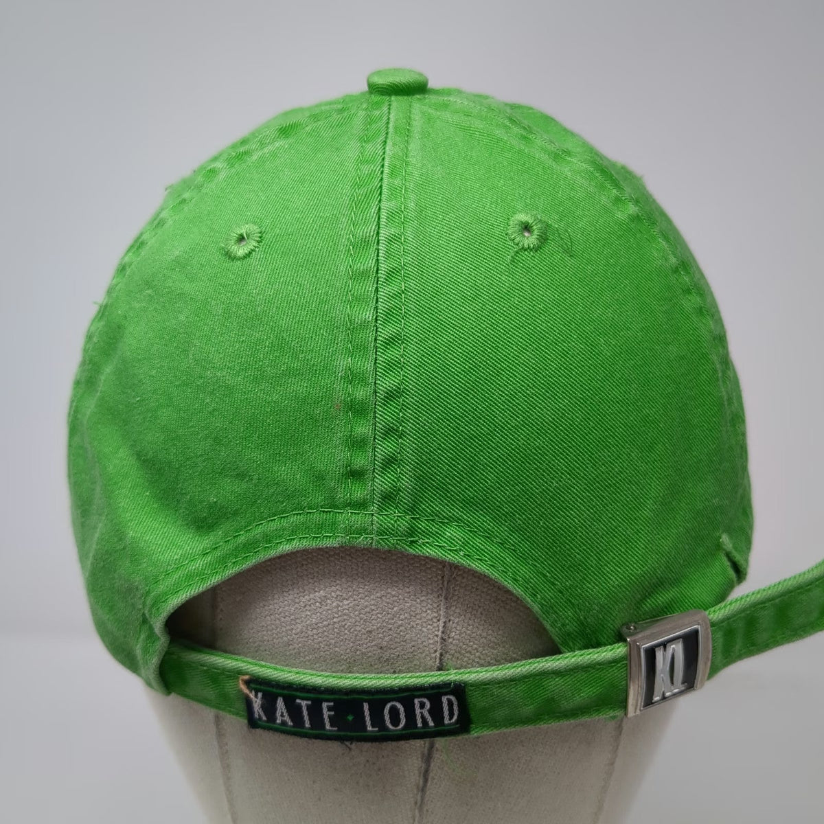 Kate Lord Baseball Cap Green One Size Whale Newport RI Slideback Cotton Hat