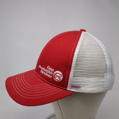 Crop Production Services Parma ID Strapback Trucker Hat Red OS Mesh Back Vie