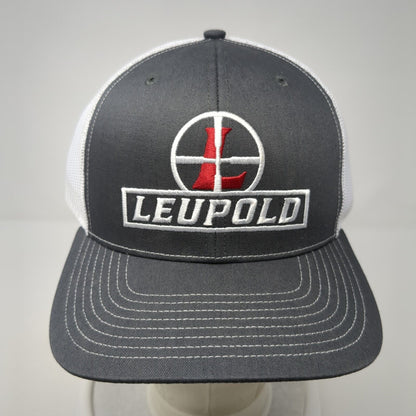 Leupold Snapback Trucker Hat Gray One Size Mesh Back Embroidered 6 Panel