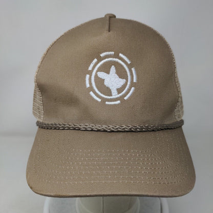 Cobra Snapback Mesh Back Rope Trucker Hat Tan OSFM Embroidered