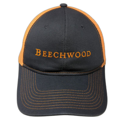 Port Authority Black Orange Trucker Hat One Size Mesh Snapback Beechwood Logo