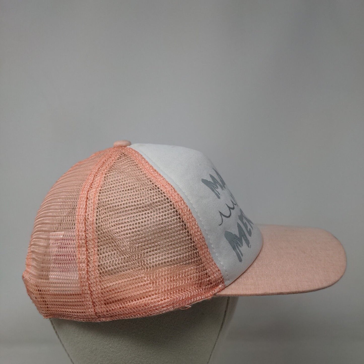 Maybe I'm A Mermaid Snapback Trucker Hat Pink One Size Mesh Back 5 Panel