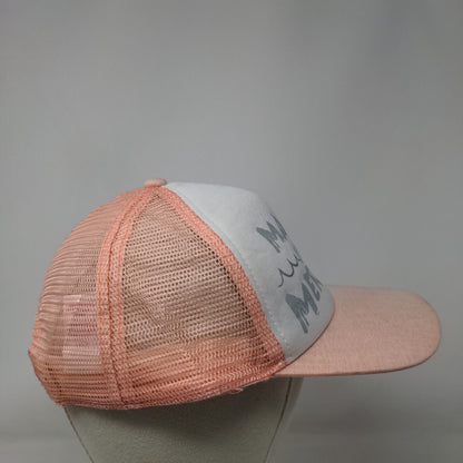Maybe I'm A Mermaid Snapback Trucker Hat Pink One Size Mesh Back 5 Panel