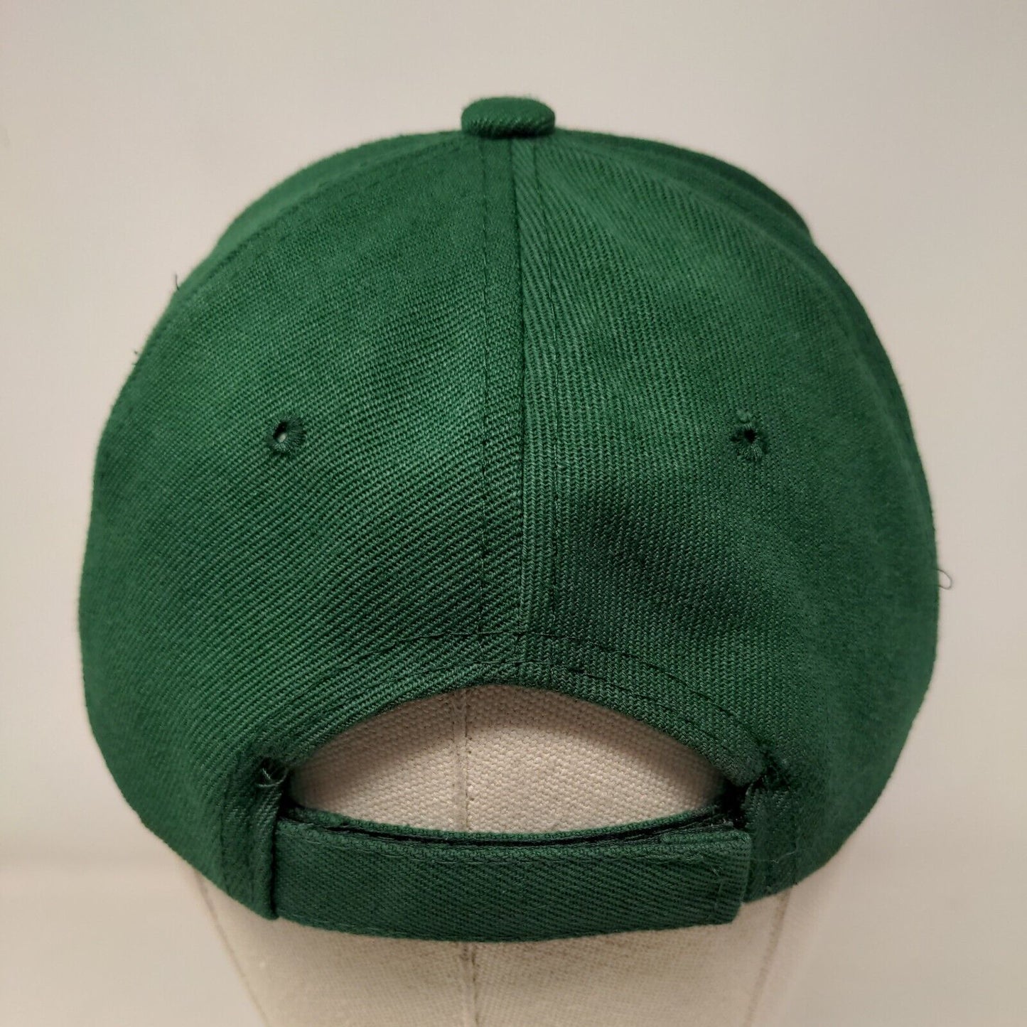 Unbranded Strapback Hat Green One Size Adjustable Vented Holes Blank Polyester