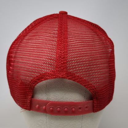 Trucker Hat Red White One Size Australia Kangaroo Map Graphic Mesh Snapback