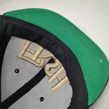 Crown Snapback Black One Size FRSH Visuals Threads Green Underbrim Flat Bill Hat