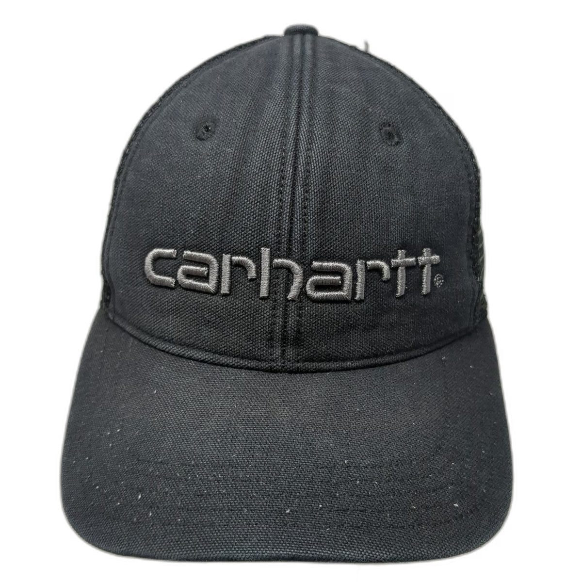 Carhartt Trucker Hat Black Gray One Size Mesh Back Snapback Embroidered Logo