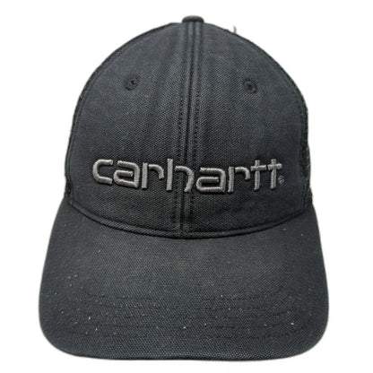 Carhartt Trucker Hat Black Gray One Size Mesh Back Snapback Embroidered Logo