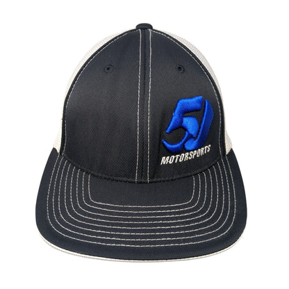 5J Motorsports Fitted Trucker Hat Black 6 7/8-7 3/8 Mesh Back Pacific Headwear