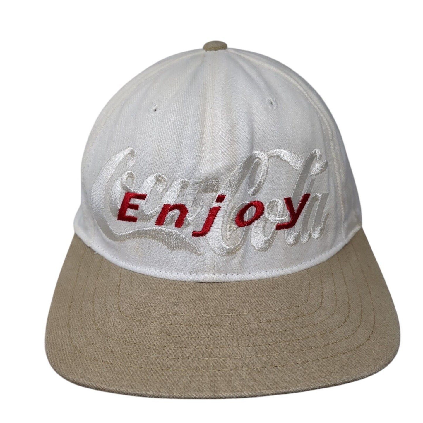 Enjoy Coca-Cola Slideback Hat White OS Adjustable Embroidered American Needle