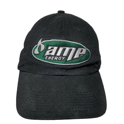 Amp Energy Men's Strapback Hat Black Embroidered Logo Adjustable