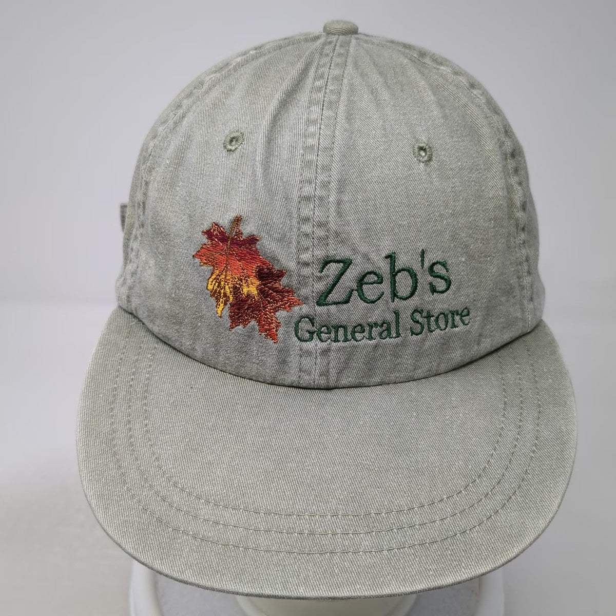 KNP Headgear Zeb's General Store Baseball Cap Green One Size Slideback Leaf Hat