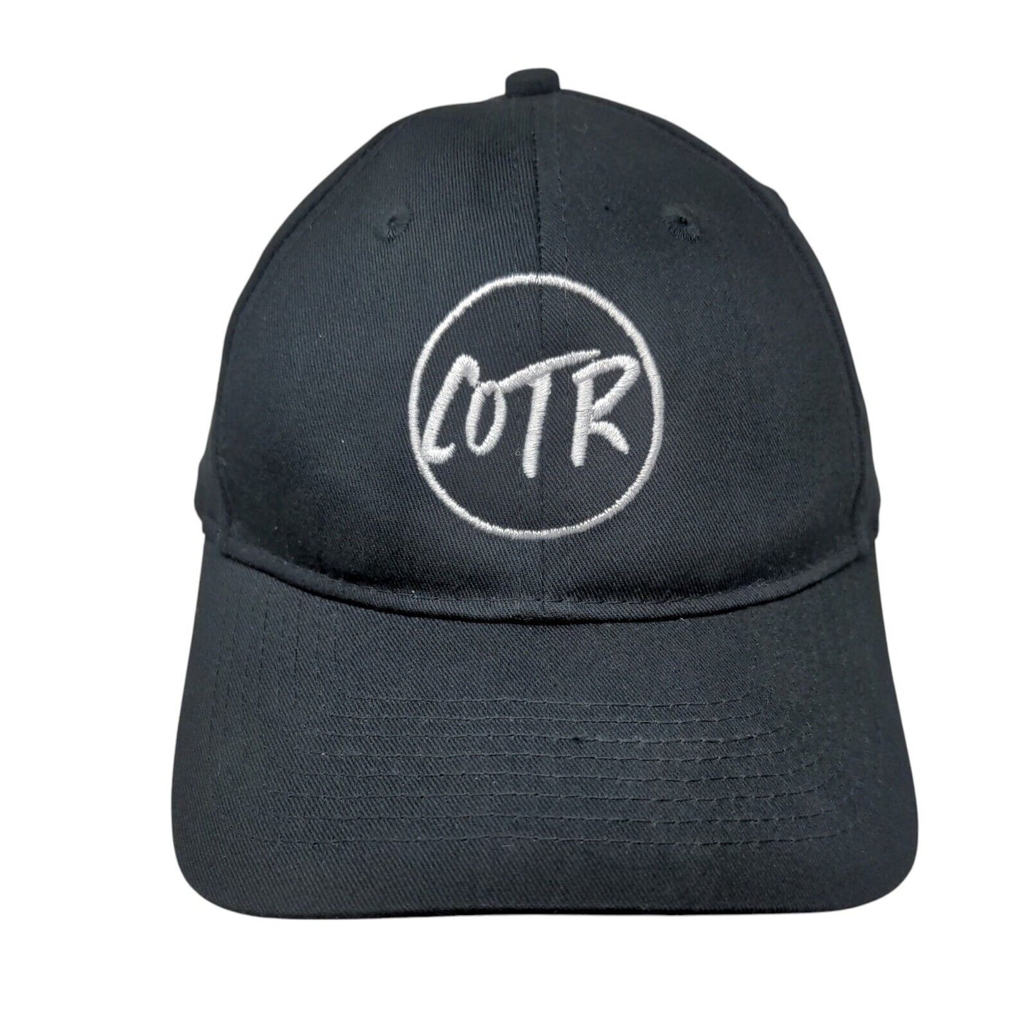 COTR Strapback Hat Black One Size Adjustable Embroidered 6 Panel Port & Company