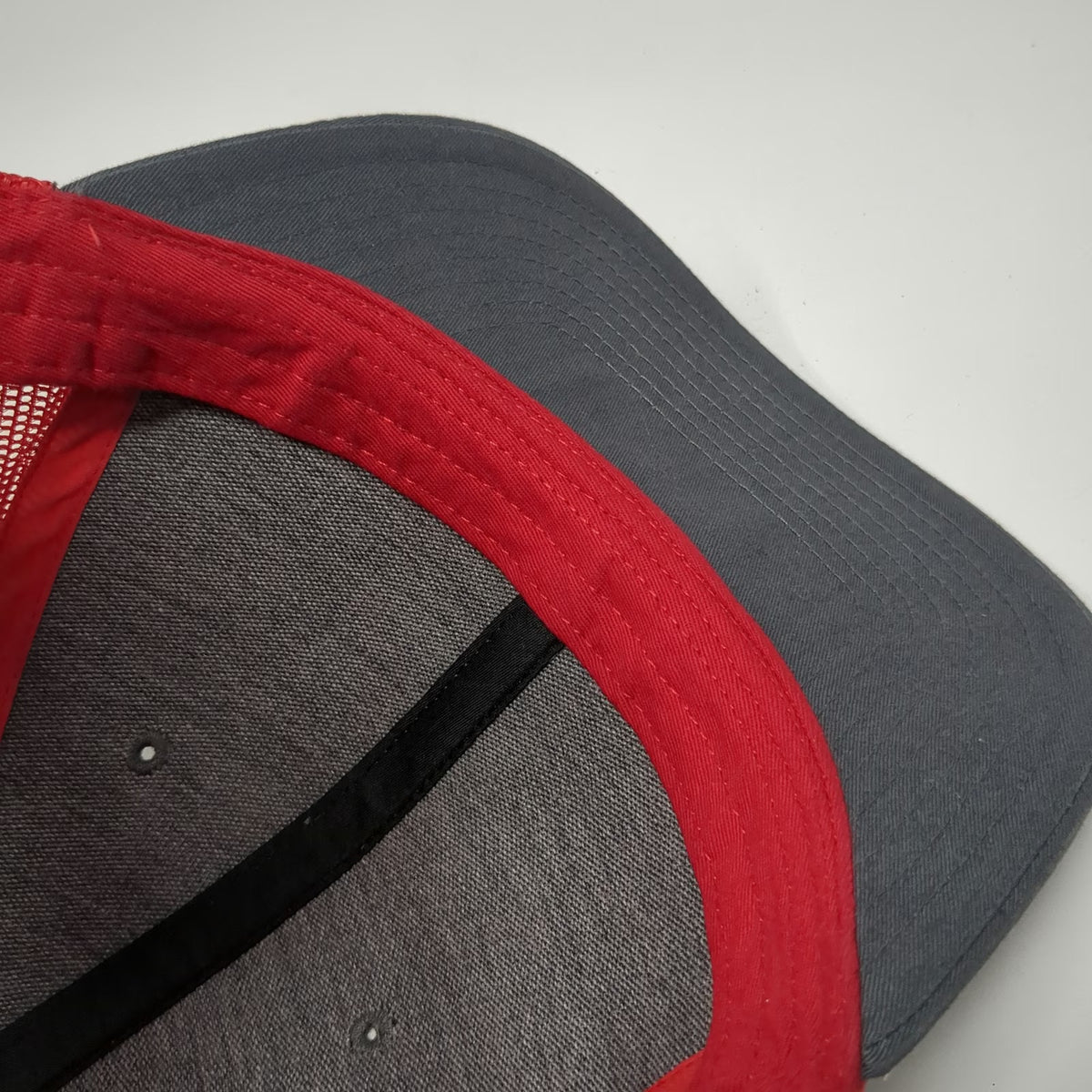 Richardson Trucker Hat Gray Red One Size Standard Electric Leather Patch Hat