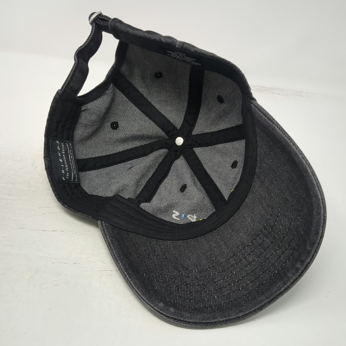 Friends Television Series Baseball Cap Black One Size Slideback Embroidered Hat