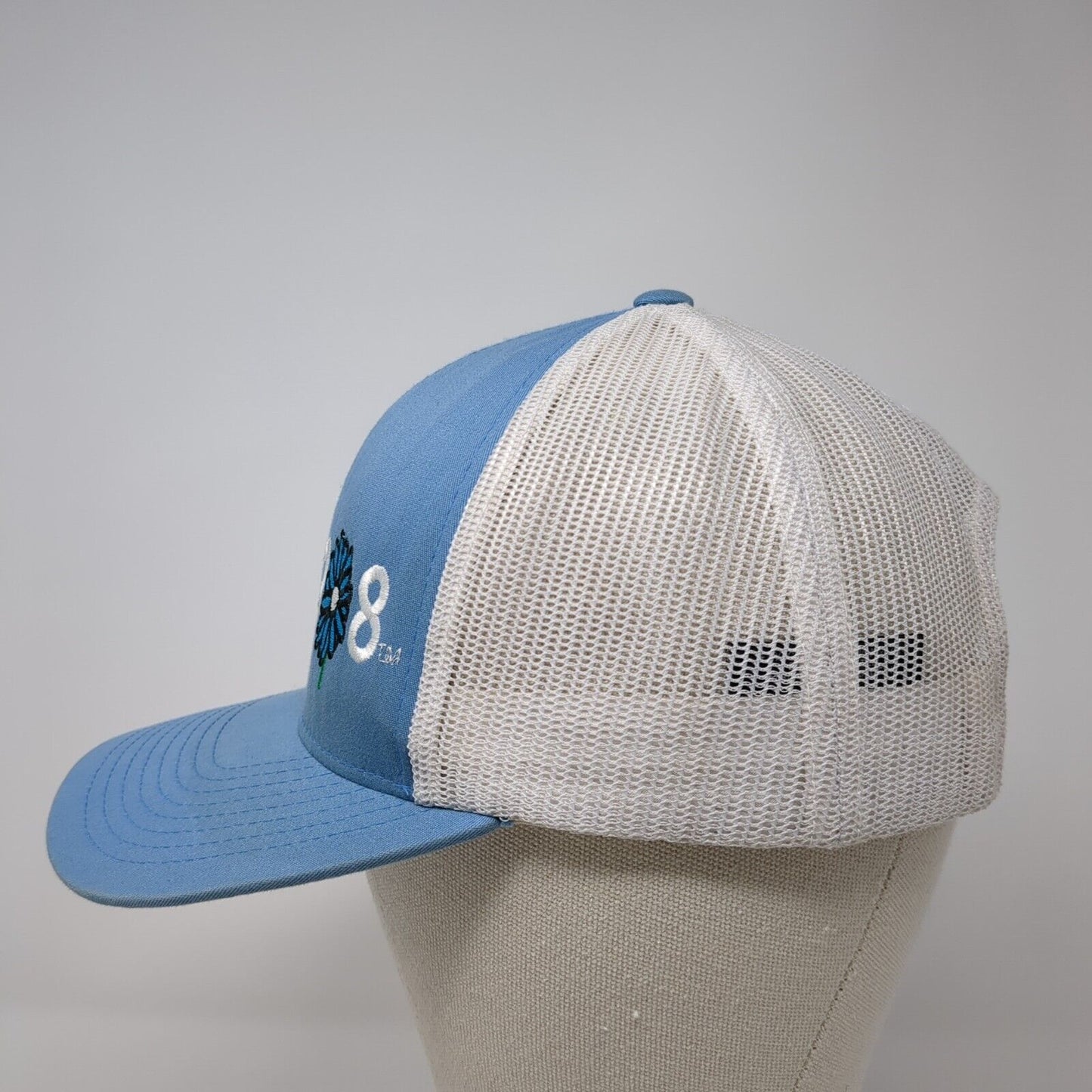 2🌼8 Snapback Trucker Hat Blue One Size Adjustable Mesh Back Pacific Headwear
