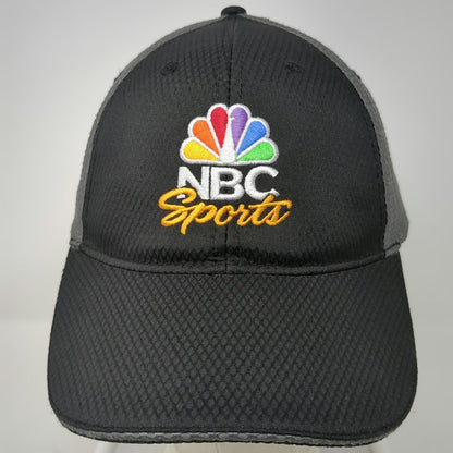 NBC Sports Baseball Cap Black One Size Mesh Strapback Hat Logo Peacock Media TV