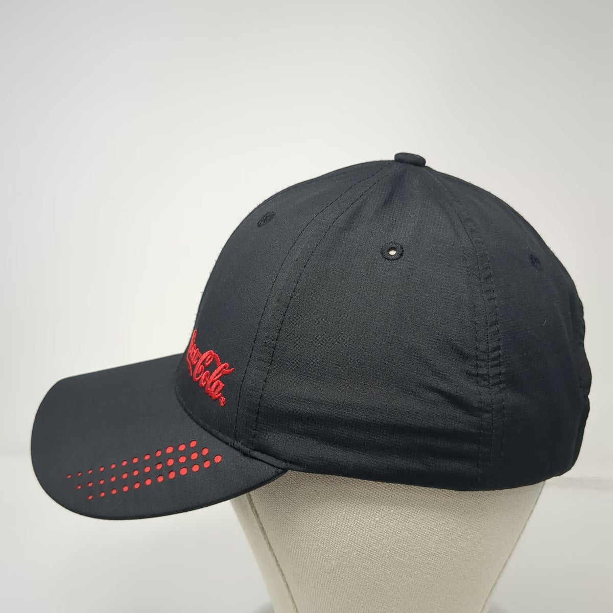 Quake City Caps Baseball Cap Black Red One Size Coca-Cola Moisture Wicking Hat
