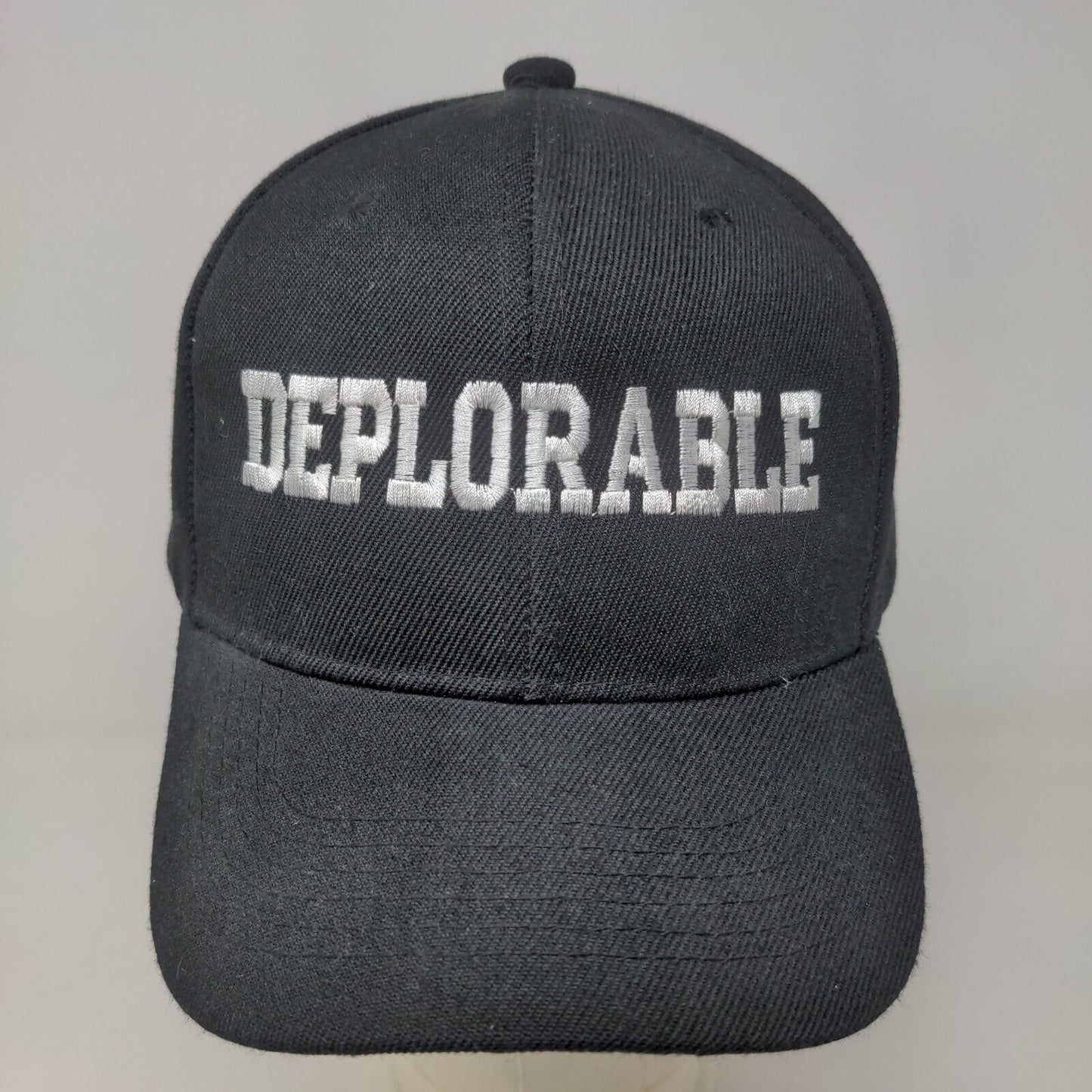 Unbranded Men's Strapback Hat Black Embroidered Deplorable Logo Right Wing Trump