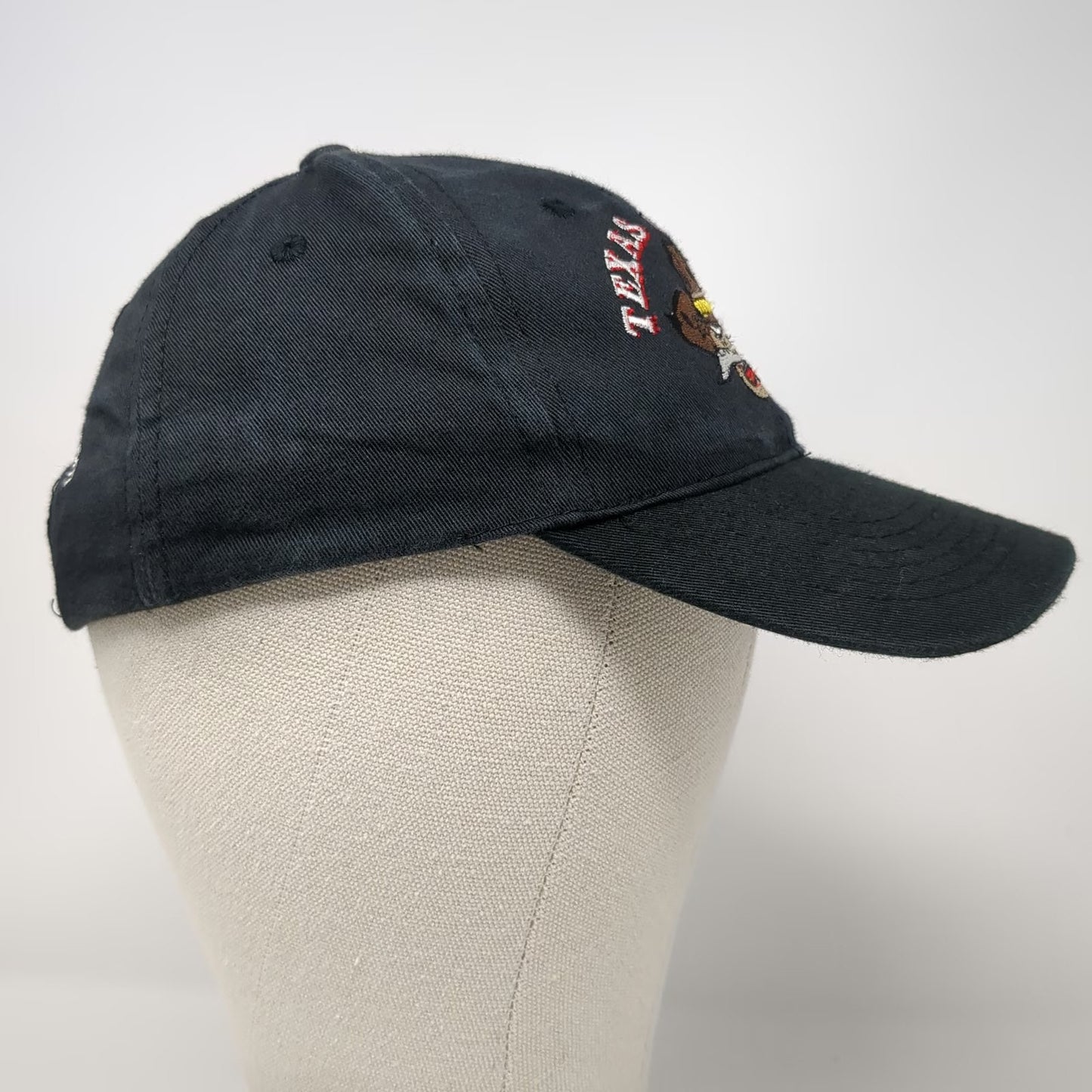 Texas Outlaw Baseball Cap Black One Size Fireworks Mascot Strapback Hat Logo