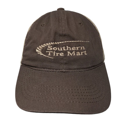 Southern Tire Mart Adult Strapback Trucker Hat Brown OS Mesh Back Outdoor Cap