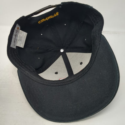 Carhartt Snapback Black One Size CCR Embroidery Flat Brim Cotton Workwear Hat