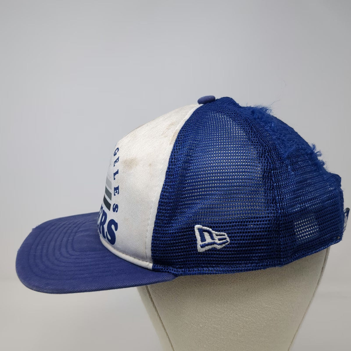 New Era MLB Los Angeles Dodgers Blue Trucker Hat One Size Snapback Mesh Graphic