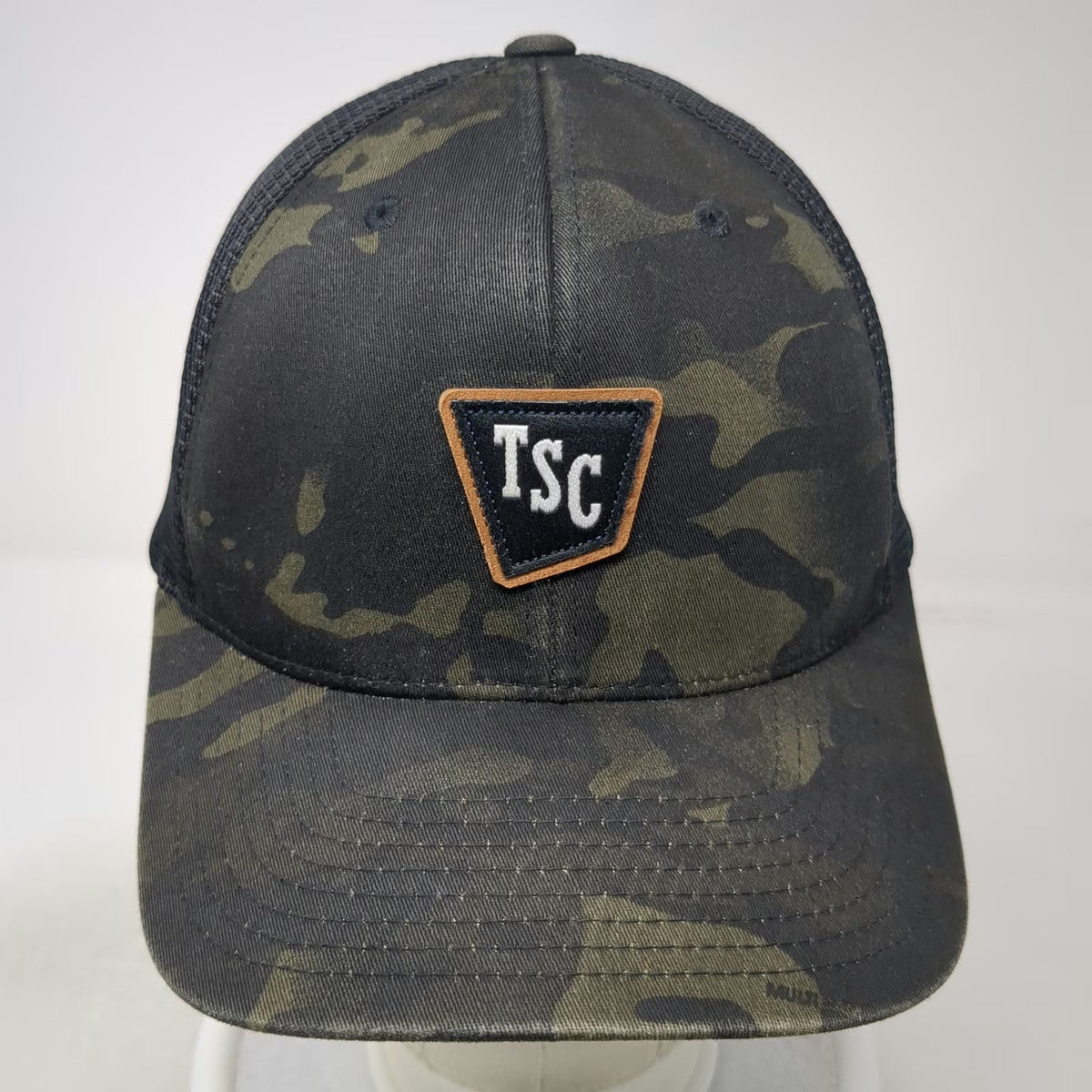 Tractor Supply Co Trucker Hat Black Camo One Size Mesh Snapback TSC Flexfit 110