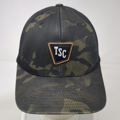 Tractor Supply Co Trucker Hat Black Camo One Size Mesh Snapback TSC Flexfit 110