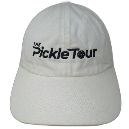 Yupoong Baseball Cap White One Size Pickle Tour Pickleball Slideback Cotton Hat
